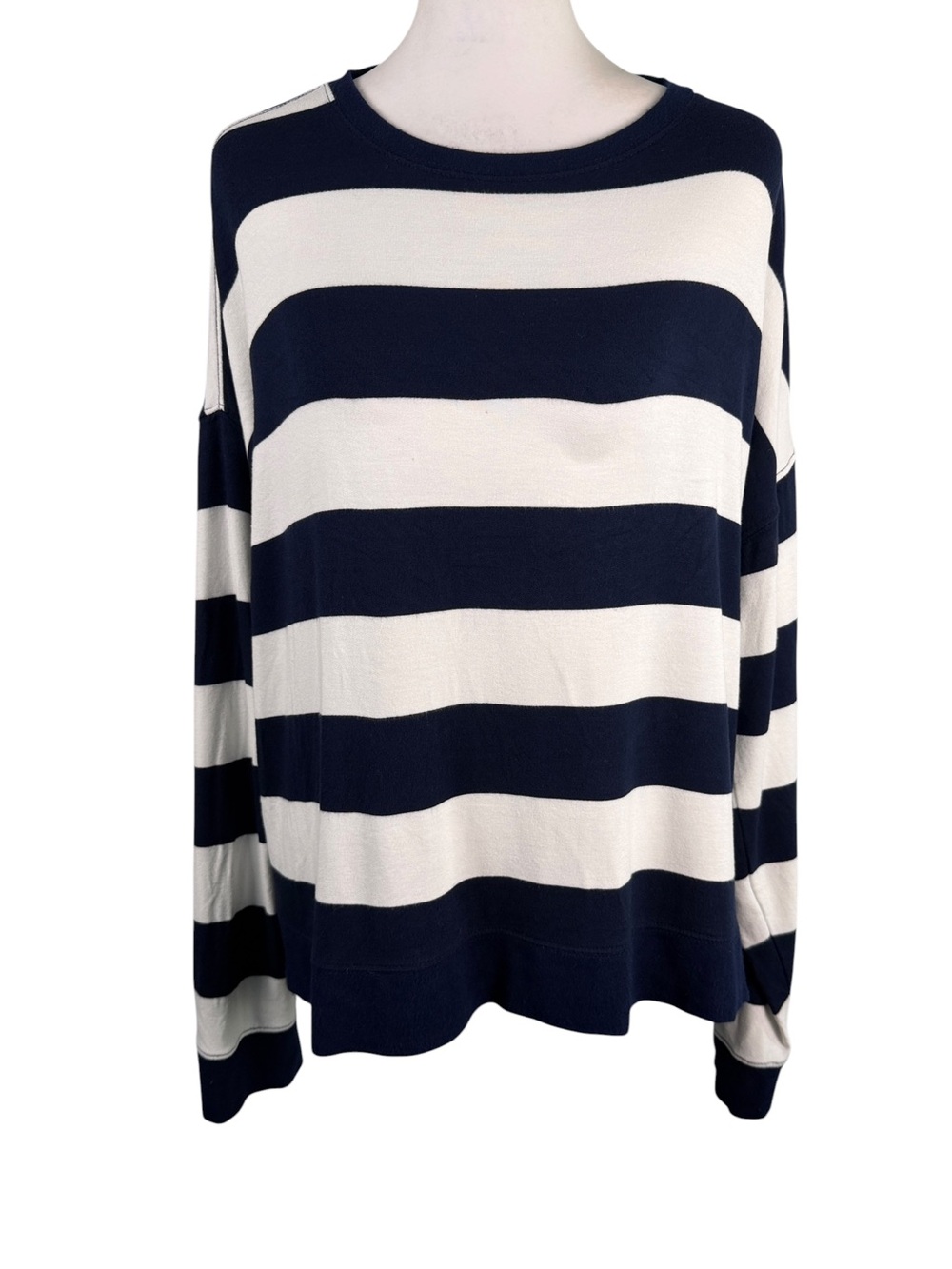 Alter’d State Navy Ivory Striped Oversized Top Medium Coastal Preppy - Picture 2 of 14